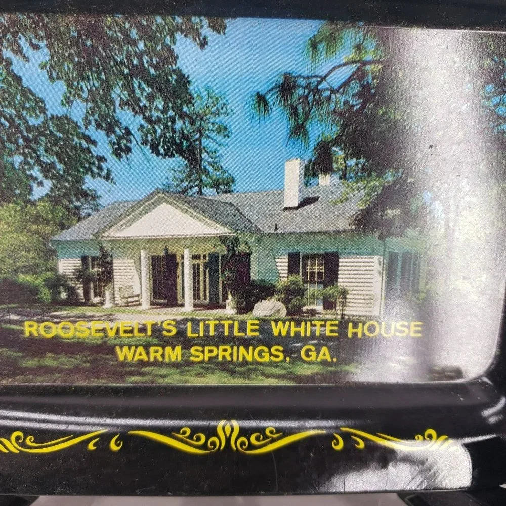Vintage Tin Souvenir Tray Roosevelt's Little White House Warm Springs, GA. Uniqu